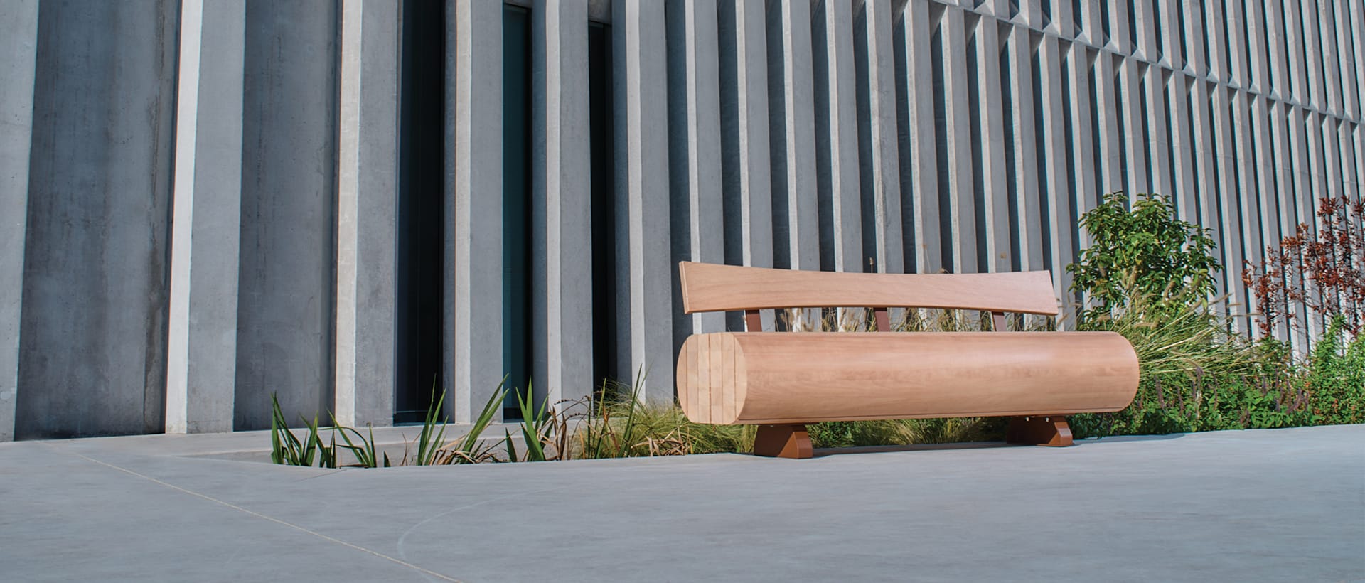 Le banc public en bois dur MIGRATION