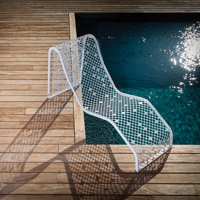 Chaise longue en métal ELINIUM