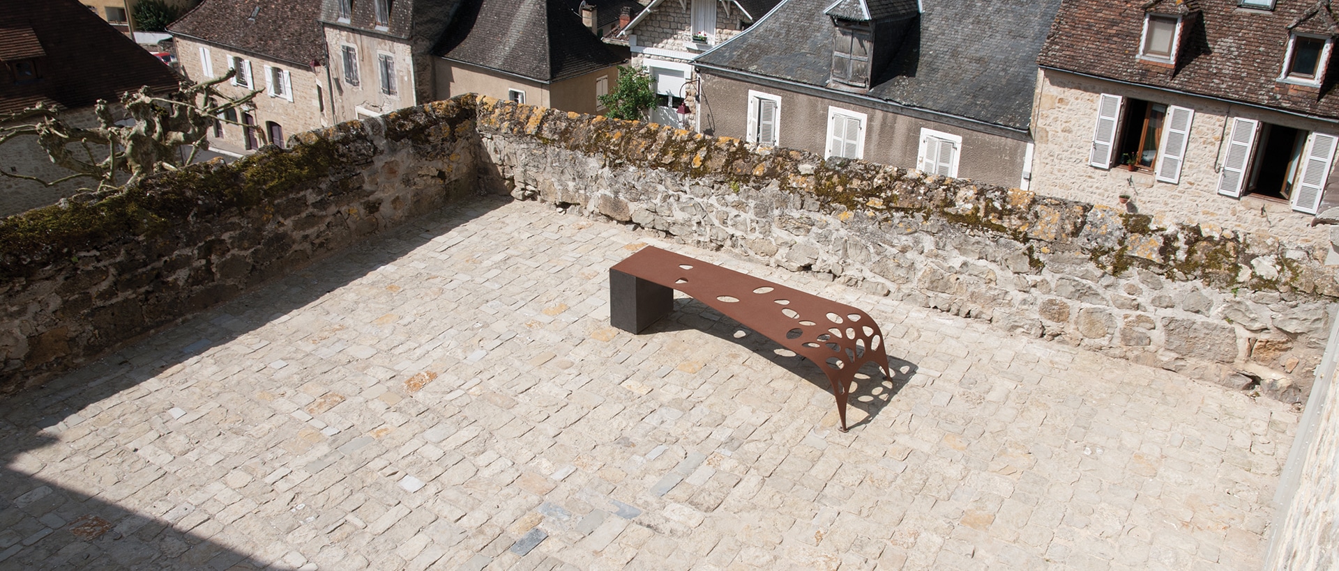 Banquette métal et pierre GREEN PALACIO