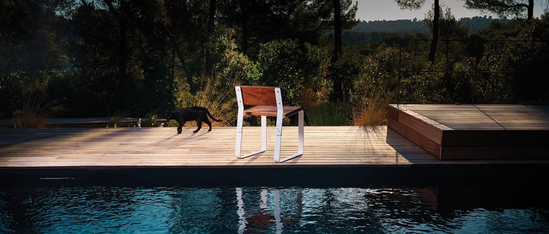 Silla de exterior KAISEKI diseñada y fabricada por Cyria mobilier urbain