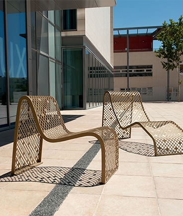Outdoor furniture, armchair and chaise longue ELINIUM