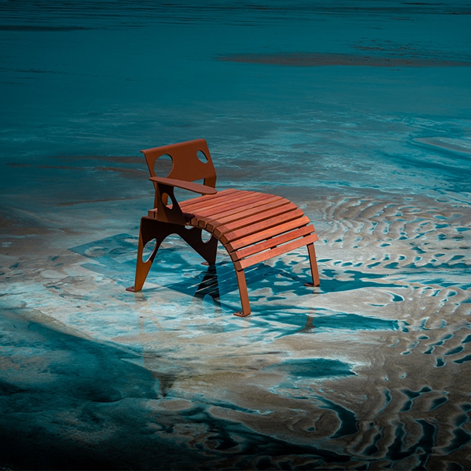 Silla de ciudad de acero CYRIA