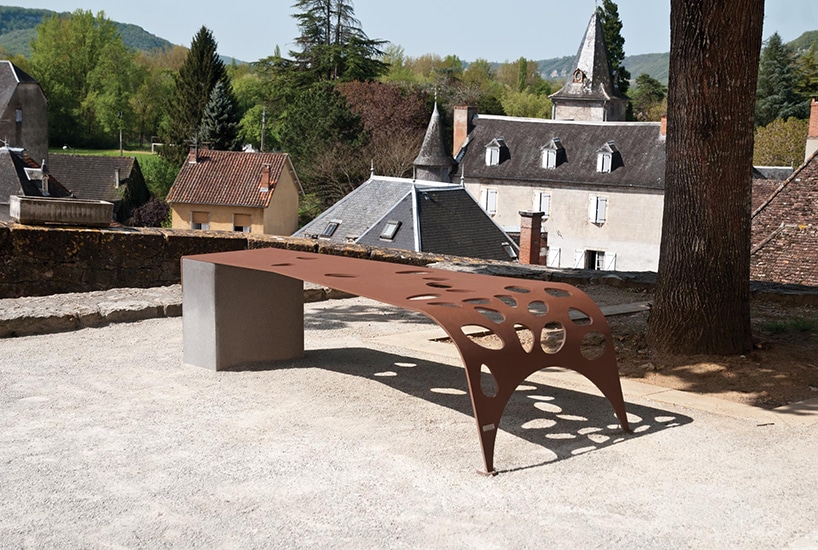 Banc public GREEN PALACIO - mobilier urbain béton acier