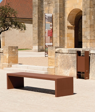 CYRIA litter garbage can and outdoor bench seat