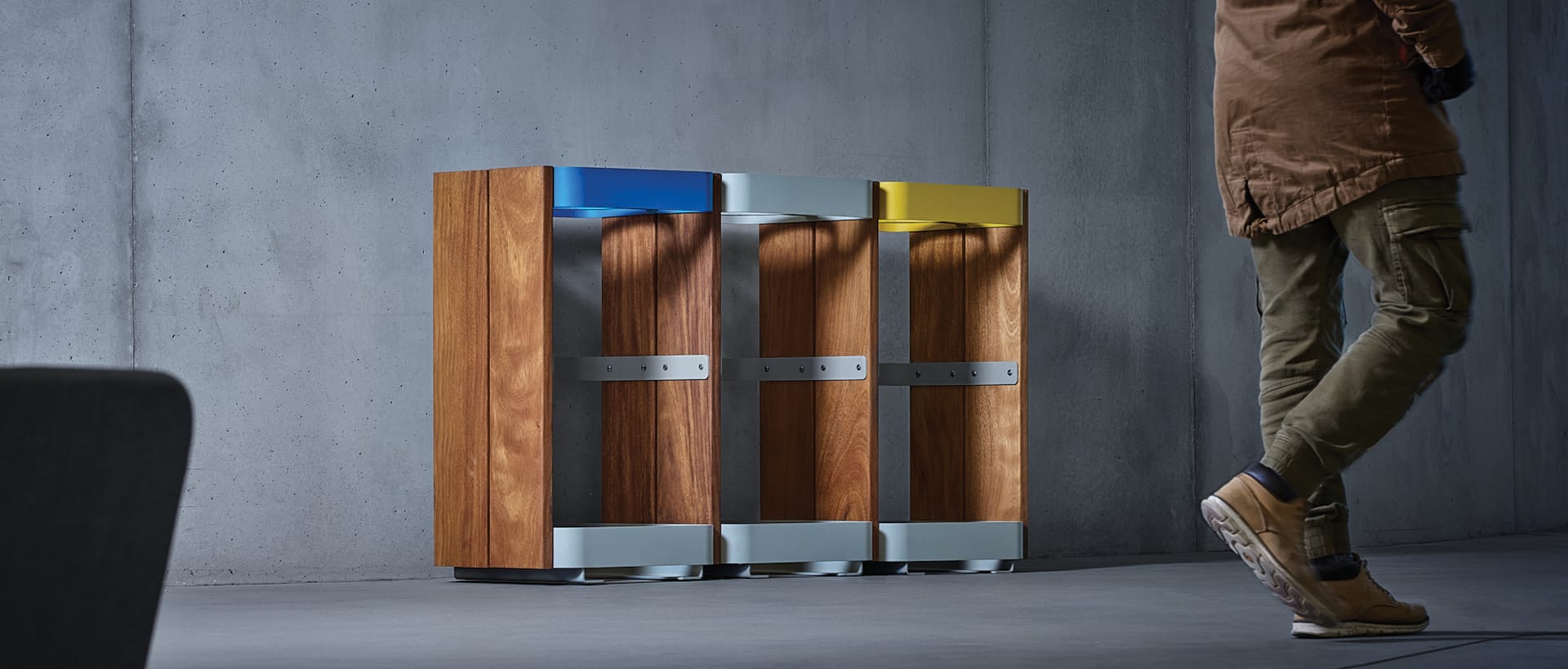 Poubelle tri sélectif triflux
