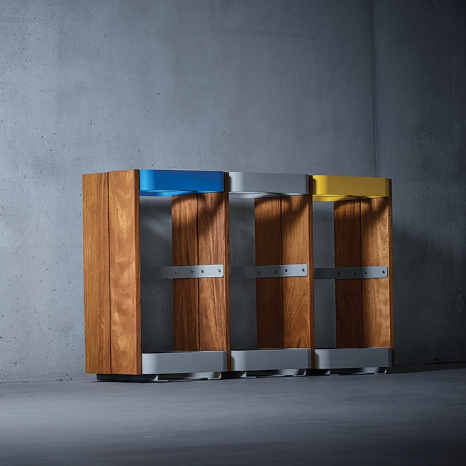 Mobilier urbain - poubelle de rue tri selectif
