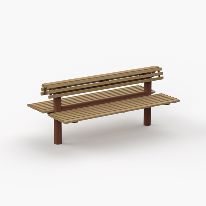 Banc double Fungi - mobilier urbain
