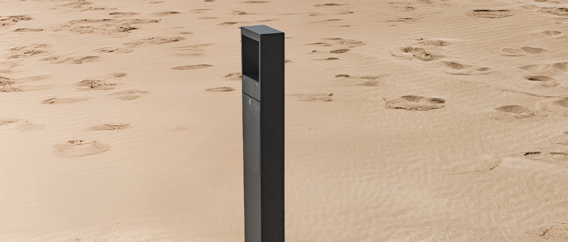 Cendrier robuste EUDALD grande taille en acier pour espaces extérieurs, Cyria mobilier urbain